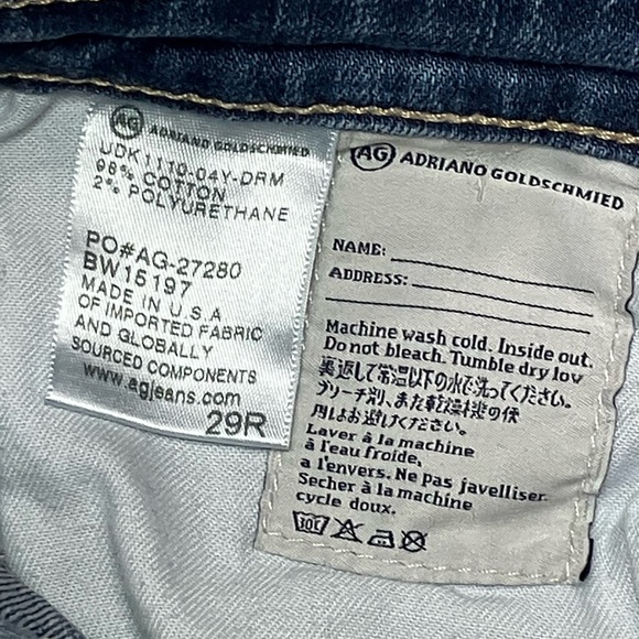 AG The Stilt Cigarette Jeans Size 29 Medium Blue Wash - Picture 4 of 4